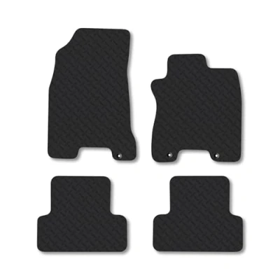 Image of 5mm Rubber Car Mats Compatible With Nissan X Trail (2007 2014) Tailored Fit Floor Set Accessory Custom Anti Slip Backing Heavy Duty Waterproof Easy Clean Durable All Weather Full Coverage