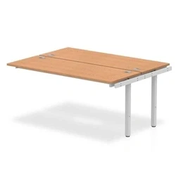 Image of Impulse Bench B2B Ext Kit 1600 Silver Frame Office Desk Oak