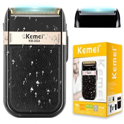 Image of KEMEI Men&#039;s Waterproof Reciprocating Razor Shaver Cordless Electric Rechargeable Shavers Precision Beard Sideburn Razors Twin Blade Washable Grooming