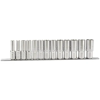 Image of Draper Imperial Deep Socket on a Metal Rail, 1/2&quot; Sq. Dr. (13 Piece)