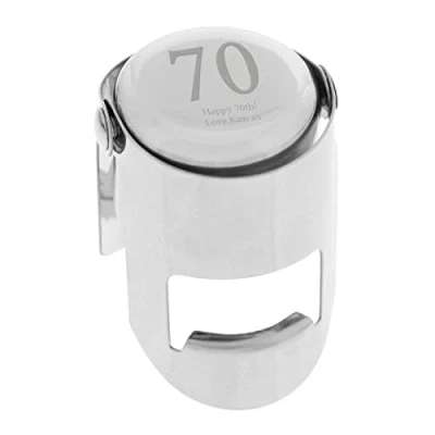 Image of The Gift Experience Personalised 70th Birthday Wine Bottle Stopper
