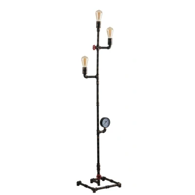 Image of Amarcord Pipe Effect Mutli Arm Floor Lamp, Rust, E27