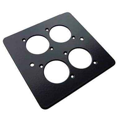 Image of AllMetalParts 4 Way XLR Black Single Gang Face Plate Steel [PC]