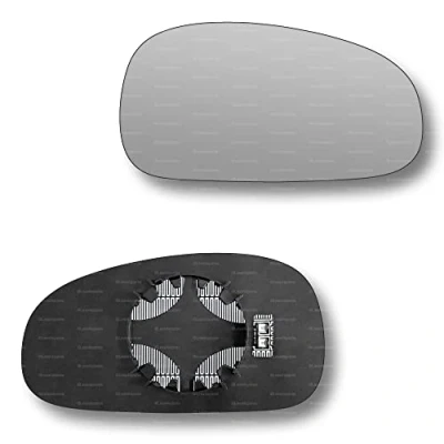 Image of Less4spares Replacement Wing Mirror Glass Right Compatible with Seat Leon 2005 2009 CLIP ON Driver Off side Heated Convex