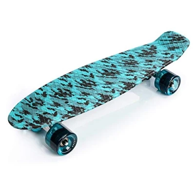 Image of Skateboard Retro 56 cm / 22 in Mini Cruiser Plastic Board Perfect Complete Vintage Skateboards Kids Boys Girls