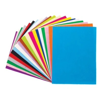 Image of Baker Ross AW957 Felt Sheets Pack of 50, Class Craft Pages for Kids Arts Activities, Assorted