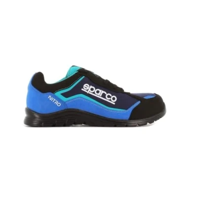Image of SPARCO TEAMWORK Scarpa Antinfortunistica Da Lavoro BASSA PER UOMO E DONNA NITRO S3 SRC, Unisex Adults’ Fire and Safety Boot, NERO / BLU SPARCO, 9 UK