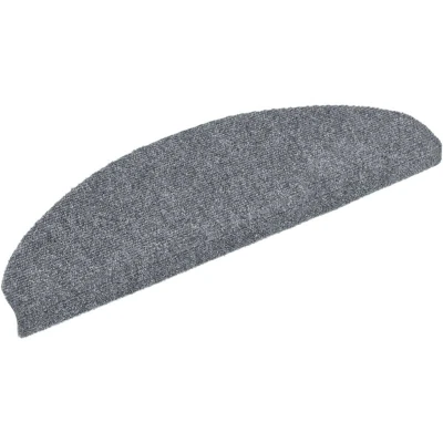 Image of vidaXL 15 Self adhesive Stair Mats Needle Punch 65x21x4 cm Light Grey