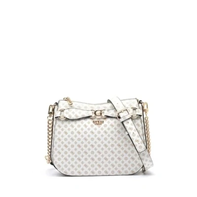 Image of GUESS Arlena Logo Crossbody Hobo White Logo, OneSize