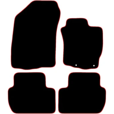 Image of Carsio Carpet Car Mats For Mitsubishi Outlander 2007 2013 4 Piece Set Tailored Fit Floor Mat Complete Accessory Black Custom Fitted All Weather, Anti Slip Backing &amp; Red Trim