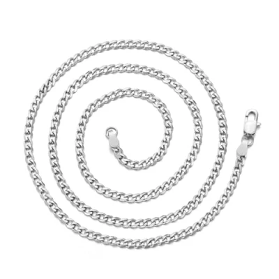Image of Philip Jones Men&#039;s 3mm Stainless Steel 22 Inch Cuban Curb Chain Necklace