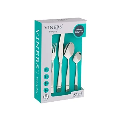 Image of Viners Everyday Purity 16 Piece Cutlery Set with Gift Box, 18/0 Stainless Steel