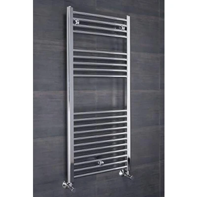 Image of Warmehaus Contemporary Straight Bathroom Ladder Radiator Heated Towel Rail Chrome Warmer Central Heating 1100 x 500mm