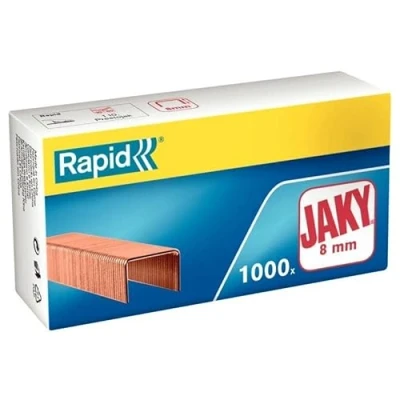 Image of Rapid Jaky 8mm Copper Staples, For Stapling 10 40 Sheets, Use with Staplers and Pliers, Wire, Box of 1000, 11720101