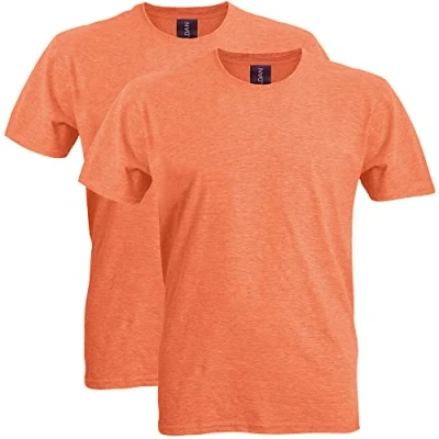 Image of Gildan Unisex&#039;s Softstyle Cotton T Shirt, Style G64000, Multipack, Heather Orange (2 Pack), XL (Pack of 2)