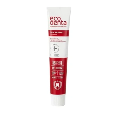 Image of Ecodenta Gum Protection Toothpaste with Tea Tree Oil I Without Fluoride, Strengthens and Protects The Gums Natural Ingredients, Suitable for Vegans, 75ml