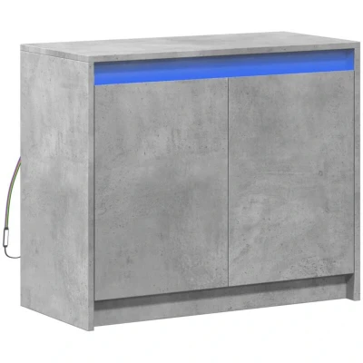 Image of vidaXL Sideboard with LED Concrete Grey 72x34x61 cm Engineered Wood