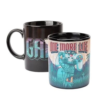 Image of Grupo Erik Heat Changing Mug Gameration One More Life 35 cl 350 ml 11.8 oz Coffee Tea Cool Gifts Gamer Gaming Accessories