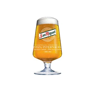 Image of Personalised Engraved Half Pint San Miguel Stemmed Beer Glass Gift Boxed Enter Your Own Custom Text