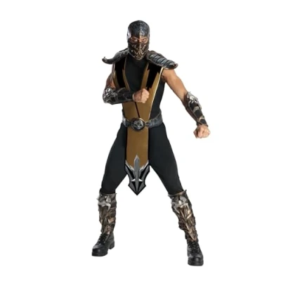 Image of Rubies Official Deluxe Scorpion Mortal Kombat, Adult Fancy Dress