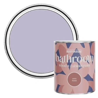 Image of Rust Oleum Purple Moisture Resistant Bathroom Wood &amp; Cabinet Paint In Satin Finish Wisteria 750ml