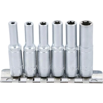 Image of BGS 6403 Socket Set, E Type, deep 6.3 mm (1/4&quot;) Drive E4 E10 6 pcs.
