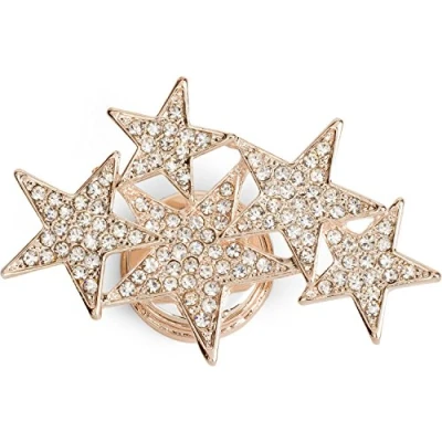 Image of styleBREAKER magnetic jewellery pendant with offset rhinestone studded stars for scarves, shawls or ponchos, brooch, ladies 05050061, Colour:Rose Gold