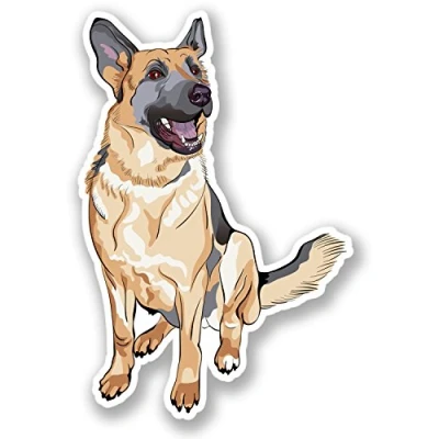 Image of 2 x Alsatian German Shepherd Dog Vinyl Sticker Car iPad Laptop Animal #4304 (7cm Wide 10cm Tall)