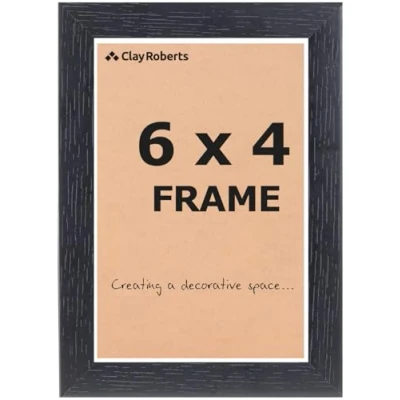 Image of Photo Picture Frame 6 x 4, Black, Freestanding and Wall Mountable, 10 15 cm, 6x4 Frames, Black Frame, 4x6 Frames