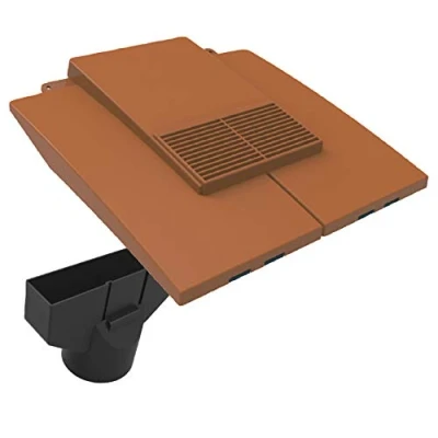 Image of Terracotta Plain in line Roof Tile Vent &amp; Pipe Adapter for Concrete and Clay Tiles