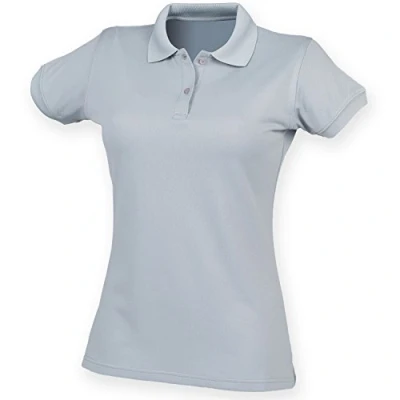 Image of Henbury Womens/Ladies Coolplus® Fitted Polo Shirt (XL) (Silver Grey)