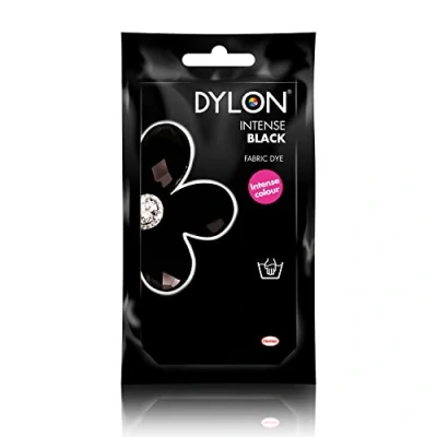 Image of DYLON Hand Dye, Fabric Dye Sachet For Clothes, Soft Furnishings And Projects, Intense Black Pack Of 4