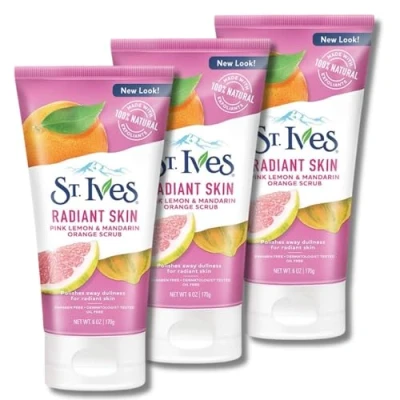 Image of (THREE PACKS) St Ives Radiant Skin Pink Lemon &amp; Mandarin Orange Scrub 150ml