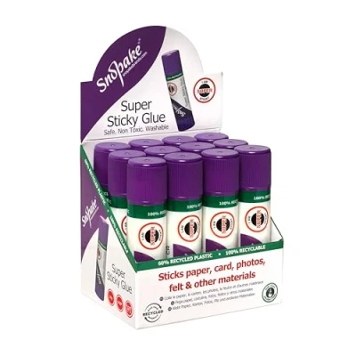 Image of Snopake Super Sticky 21 g GlueStick (Pack of 12) Safe, Washable &amp; Non Toxic (15724)