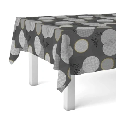 Image of Martina Home Tablecloth Oilcloth Lens Black 300 x 140 cm
