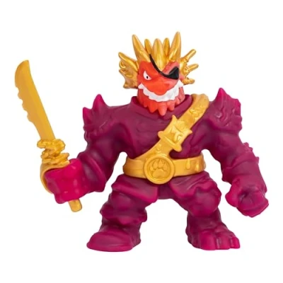 Image of Heroes of Goo Jit Zu Cursed Sea. Super Gooey, Filled Toy Blazagon Action Figure Hero Pack. With Colour Changing Face That Reveals His Curse.