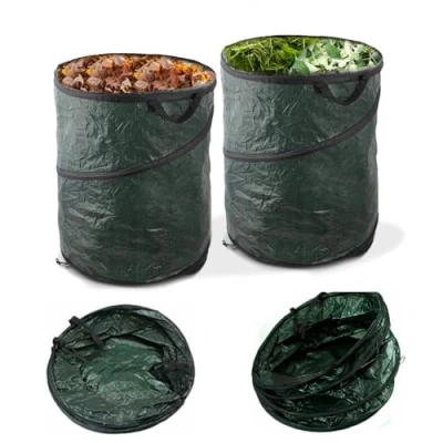 Image of ADEPTNA Large 120L Heavy Duty Strong Pop Up Garden Waste Refuse Rubbish Bag with Handles Reusable Sack (Pack of 2)
