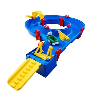 Image of AquaPlay BIG Spielwarenfabrik AmphieSet 88 x 50 13 cm Large Waterway, Ideal Beginner Model, Includes 1 Wilma (Hippo) Toy Figure and Amphibian Vehicle, for Children from 3 Years, 8700001504