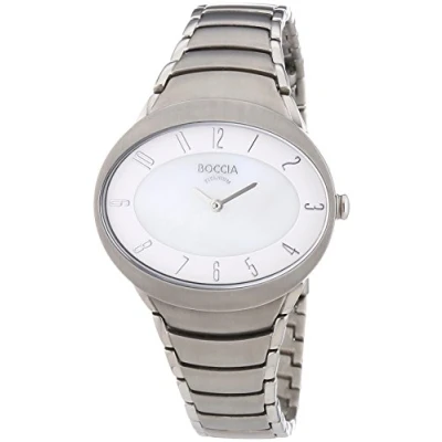 Image of Boccia Women&#039;s Quartz Watch with White Dial Analogue Display and Silver Titanium Bracelet B3165 10
