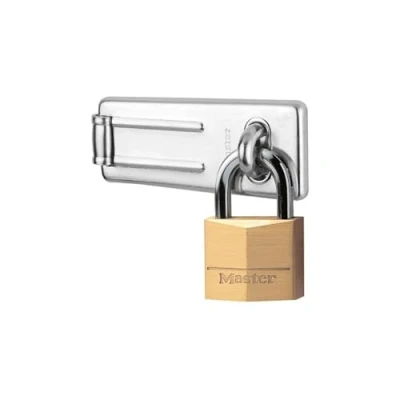 Image of Master Lock 140703EURD Pack Including Door Hasp and Keyed Padlock