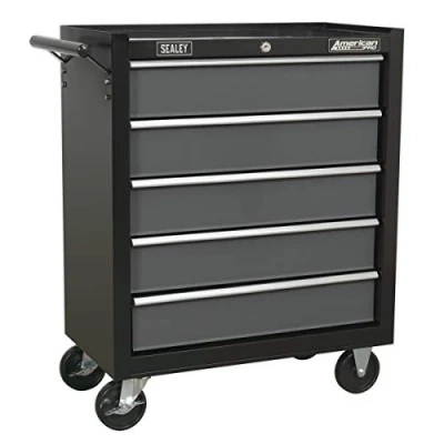 Image of Sealey American Pro Rollcab 5 Drawer with Ball Bearing Slides Black/Grey