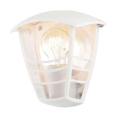 Image of LITECRAFT Curved Frame Half Wall Lantern Modern Outdoor Light White