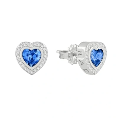 Image of Radley Womens Sterling Silver Blue Heart Stone Set Stud Earrings