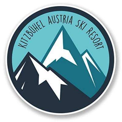 Image of 2 x 10cm Kitzbühel Austria Ski Snowboard Resort Vinyl Sticker Car Laptop #6444 (10cm 10cm)