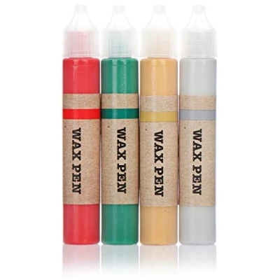 Image of com four® Set of 4 wax pens for candles liner in great colors candle pen painting (04 pieces crayons)