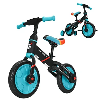 Image of UBRAVOO Tiny Scout Balance Bike for Kids from 3 4 5 Years, in 1 Toddler years with Optional Support Wheels and Pedals, Sporty frame, 28 cm Wheels, Saddle Height Adjustable