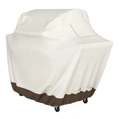 Image of Amazon Basics Grill Cover, Large, Ivory/Brown