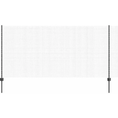 Image of vidaXL Welded Wire Fence with 22 U Posts Grey 1.2x25 m Steel