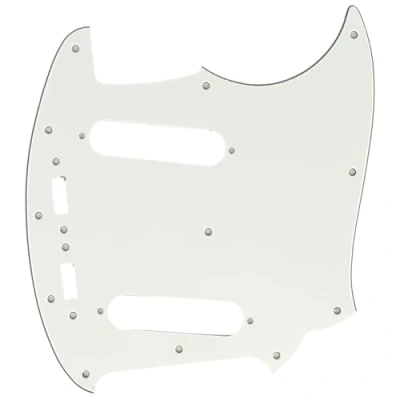 Image of Musiclily Pro 12 Hole Guitar Pickguard for JPN Fender Japan Mustang, 3Ply Parchment