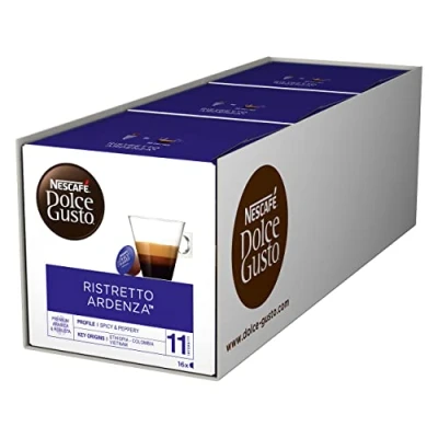 Image of NESCAFE Dolce Gusto Espresso Ristretto Ardenza Coffee Pods total of 48 Capsules Intensity 11 Premium Arabica (3 Packs)